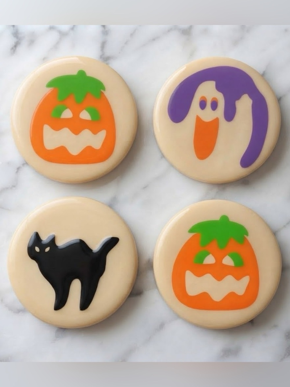 NWT Pillsbury Style Sugar Cookie Coasters - Halloween Edition - Set of 4